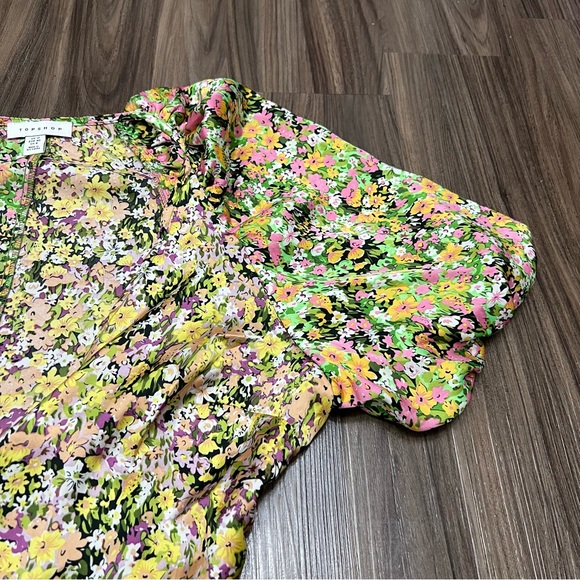 TOPSHOP women sz 8 Multi Floral Mix And wrap top Match Blouse - Picture 9 of 10